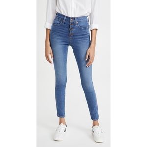 🦚NWT🦚Madewell 10'' High Rise Skinny Button Front Jeans